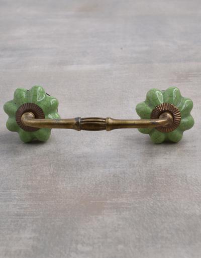 Cracked Light Green Ceramic Cabinet Knob