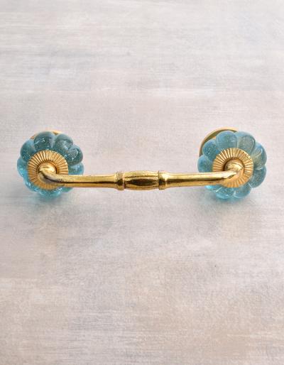 Turquoise Melon Shape Glass Pull Turquoise Melon Shape Glass Pull