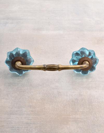 Crystal Turquoise Flower Cupboard Drawer Pull Crystal Turquoise Flower Cupboard Drawer Pull
