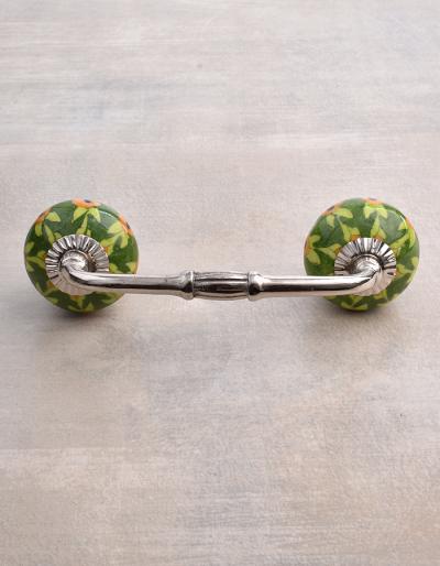 Drawer Beaded Pull with Green Color Floral Print Drawer Beaded Pull with Green Color Floral Print