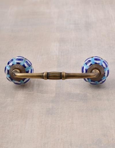 Blue,White and Turquoise Zig-Zag Melon Pull (Big)