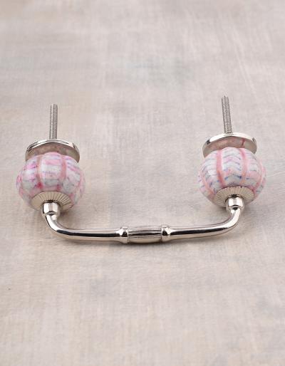 Striped Ceramic Rounded Bathroom Melon Pull