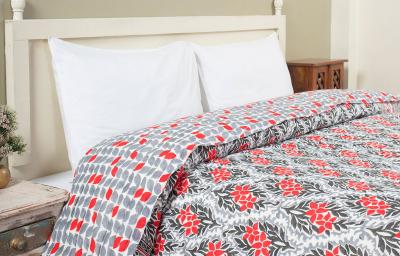 Tropicana Black and Red Hand Block Print Cotton Quilt Tropicana Black and Red Hand Block Print Cotton Quilt