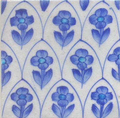 Blue Flower and White Tile