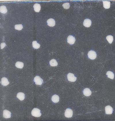 White Polka Dots with Black Base Tile White Polka Dots with Black Base Tile