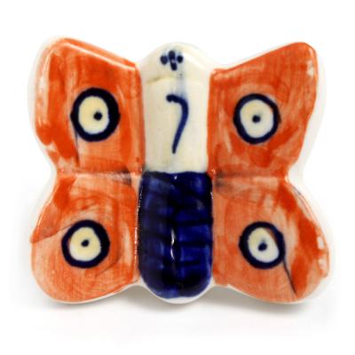 Orange and Blue Butterfly Ceramic knob Orange and Blue Butterfly Ceramic knob