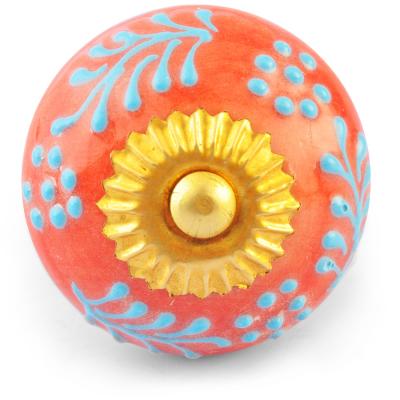 Turquoise design on Red and White Base knob Turquoise design on Red and White Base knob