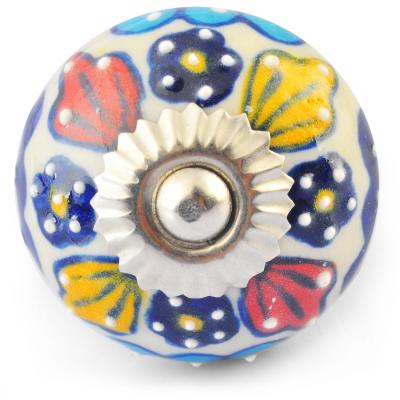 Multicolour on White base ceramic knob Multicolour on White base ceramic knob