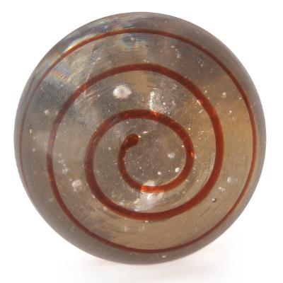 FGK-041-Clear knob with Dark Red Swirl Glass knob FGK-041-Clear knob with Dark Red Swirl Glass knob