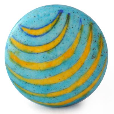 KN-737-A-Yellow and Turquoise Handpainted Knob KN-737-A-Yellow and Turquoise Handpainted Knob