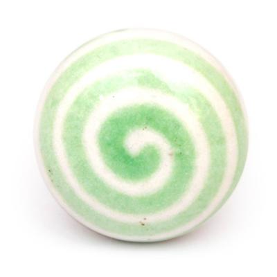 KPS-4671 - Lime green spiral with White base knob