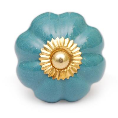 KPS-9002 - Dark Turquoise Flower-Shaped Cabinet Knob