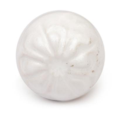KPS-9008 - White Flower Embossed Cabinet Knob