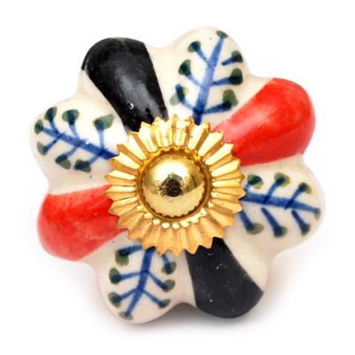 KPS-9030 - Red and Black with white base Ceramic knob