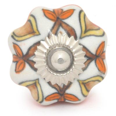 KPS-9035-White Base Brown and Orange design KPS-9035-White Base Brown and Orange design