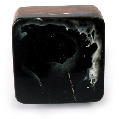 Black Resin and Wooden Knob Black Resin and Wooden Knob