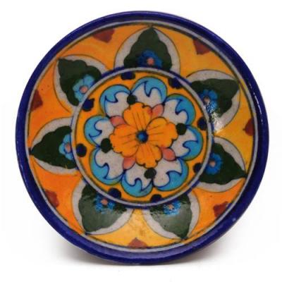 Yellow,Green and Turquoise Color design Plate 5"