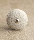 BPCK-022 Cracked White Ceramic Cabinet Silver Knob