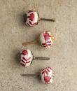 BPCK-024-A Red Flowers Cabinet Knob