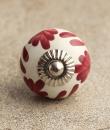 BPCK-024-A Red Flowers Cabinet Knob-Silver