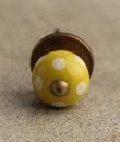 BPCK-028-B Yellowish-Cream Colored Ceramic Knob-Antique Brass