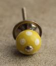 BPCK-028-B Yellowish-Cream Colored Ceramic Knob-Silver