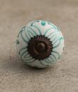 BPCK-035 Turquoise Geometric Design on a Cabinet Knob-Antique Brass