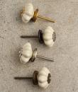 BPCK-043 Cream Colored Flower Cabinet Knob 