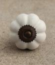 BPCK-046 White Flower Antique Brass Cabinet Knob