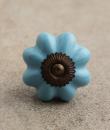 BPCK-047 Turquoise Flower Cabinet Knob-Antique Brass