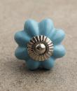 BPCK-047 Turquoise Flower Cabinet Knob-Silver