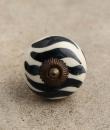 BPCK-050 Black and White Cabinet Knob-Antique Brass
