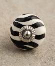 BPCK-050 Black and White Cabinet Knob-Silver