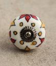 BPCK-051 Red and Yellow Flower Cabinet knob-Antique Silver