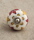 BPCK-051 Red and Yellow Flower Cabinet knob-Silver