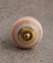 BPCK-061 Orange and White Cabinet Knob-Brass