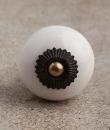 BPCK-074 White Cabinet knob-Antique Brass