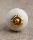 BPCK-074 White Cabinet knob-Brass