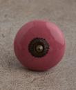 BPCK-078 Pink Ceramic Knob-Antique Brass