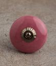 BPCK-078 Pink Ceramic Knob-Antique Silver