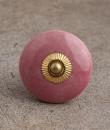 BPCK-078 Pink Ceramic Knob-Brass