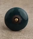 BPCK-085 Dark Green Cabinet Knob-Antique Brass
