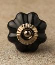 BPCK-094 Black Flower Shaped Cabinet Knob-Antique Silver