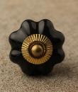 BPCK-094 Black Flower Shaped Cabinet Knob-Brass
