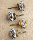 BPCK-095 Turquoise leaf ceramic knob