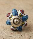 BPCK-095 Turquoise leaf ceramic knob-Silver