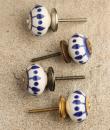 BPCK-103 Blue design with white base ceramic knob