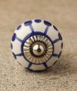 BPCK-103 Blue design with white base ceramic knob-Silver