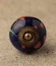 BPCK-110 Red and Green leaf  ceramic knob-Antique Brass