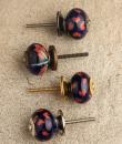 BPCK-110 Red and Green leaf  ceramic knob